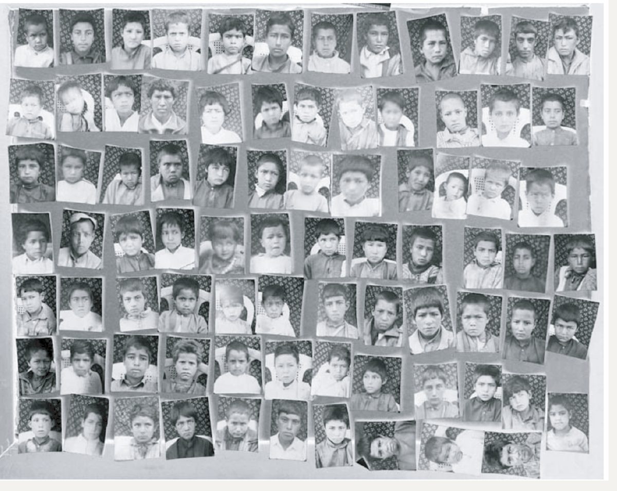 Schoolchildren’s ID portraits, made one paper frame at a time.